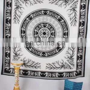 Elephant Mandala Tapestry, Hippie Wall Hanging, Indian Bohemian Tapestry, Gypsy Bed Cover, Elephant Wall Hanging,Queen Bed Sheet thumbnail-1