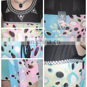 Wholesale Newest Design Dress Rainbow Chiffon Short Dress Print Dress thumbnail-5