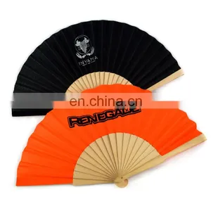 Promotional Custom Printed Wooden Folding Hand Fans Bulk thumbnail-1