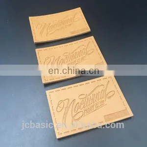 Brown Sewing Clothing Labels Custom Brand Hawk Logo Labels Eagle Stamping Pattern Jeans Leather Labels for Handbag Jacket Pants thumbnail-2