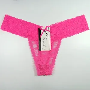 New Style Lace Open Front Panties Biniki Type Low Waist Transparent Women Lace Thongs thumbnail-3