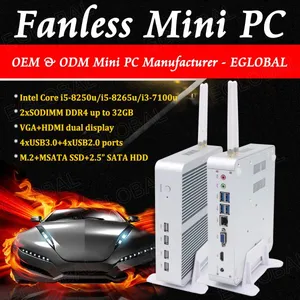 Eglobal Fanless Computer Freeshipping Mini PC Intel Core i3 7100U UHD Graphics 620 Support Max 16GB Memory Office Computer thumbnail-1