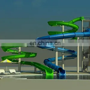 Fiberglass Hot Sales New Barrel and Sled Combination Fiberglass Slides for Water Park thumbnail-1