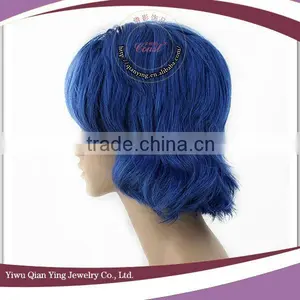 Womens Dark Blue Fashion Cheap Short Curly Party Wigs thumbnail-2