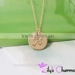 2015 Fashion Custom Best Sale Disc Alphabet Letter Necklaces Jewelry thumbnail-1