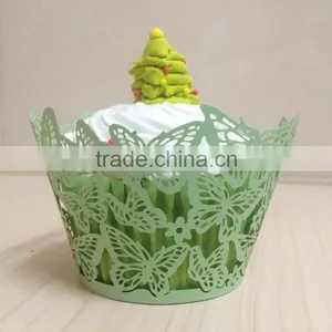 Custom Paper Wholesale Wedding Cupcake Wrapper Laser Cut thumbnail-1