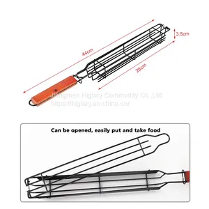 Nonstick Kabob Barbecue Baskets BBQ Food Holder Portable Grill Mesh for Meat Fish Vegetable BBQ Tools thumbnail-5