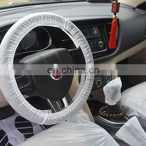 Interior Accessories Wholesale Custom Disposable Car Seat Protector Steering Wheel Cover Foot Pad Gear Lever Handbrake Cover thumbnail-3