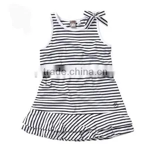 2015 the Latest Design Custom Girl's Classic Stripe Dress Princess Dress Casual China Supplier / Dress Cute Summer Girls' Dress thumbnail-2