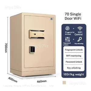 HN-EX50 Solid Steel Biometric Safe, Export Standard, Reinforced Anti-Pry Security Cabinet With Solid Locking Bolts for Commercial Bank and Home Office thumbnail-3