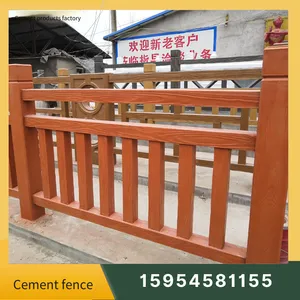 Cement Wood Grain Imitation Guardrail, River Channel Protection Fence, Concrete Precast Component Processing, Lujing Building Materials thumbnail-2