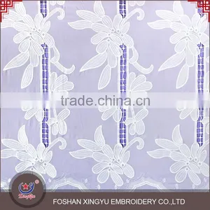 New Arrival 125-130cm Chemical Lace Embroidery Fabric in White for Women Wedding Dress With a Light Texture Supplier's Choice thumbnail-2