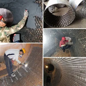 SS310 25mm Depth Stainless Steel Wire Hexagonal Wire Mesh Welded Technique Inner Buckle Lock Riveting for Steel Mill thumbnail-5