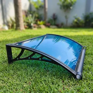 DIY Polycarbonate Sheet Roofing Plastic Bracket Canopy With Gutter thumbnail-1