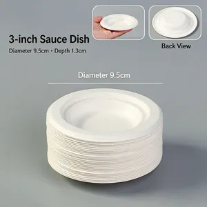 Sugarcane Pulp Square Cake Board 10cm x 10cm Shallow Recessed Tray Molded Under 1500T Pressing Force thumbnail-1