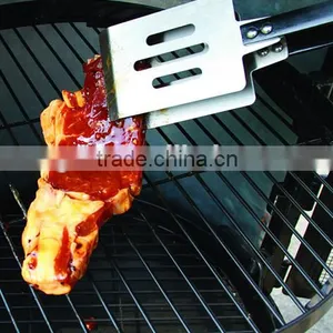 Wholesale 3pc Wooden Handled Carbon Steel Barbecue Tool Set for Outdoor BBQ Quality Choice thumbnail-4