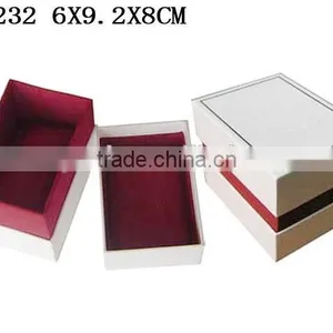 Silver Foiling Top Cardboard Frame Jewellry Gift Box for Watch Lining Velvet P232 thumbnail-1