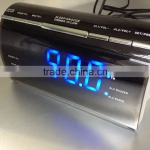 Deluxe Design Blue LED AM FM PLL Alarm Clock Radio thumbnail-3