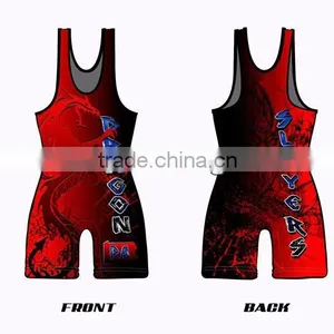 Low Price Sleeveless Youth Cheap Sublimated Wrestling Singlets for Sale Quality Choice thumbnail-5