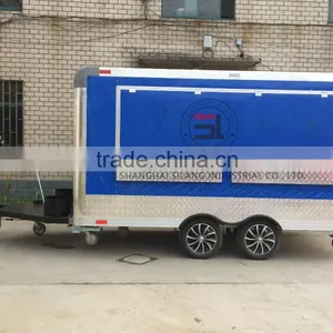 New 3.5M Stainless Steel Concession Stand Trailer Mobile Kitchen Shipped By Mobile Food Trucks Configuration of Mechanical Brake thumbnail-3