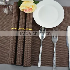 Hotel Table Decoration PVC Mat Solid Color Brown Dining Placemat 45*30cm thumbnail-2