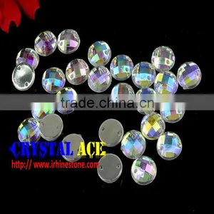 Bling Bling Acrylic Sew Stone, Crystal AB Color Sew On Acrylic Rhinestone With Flat Back for DIY Decoration thumbnail-3