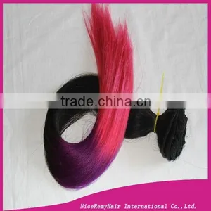 Two Tone Clip in Hair Extension Colored Ombre Clip in Remy Hair Extension thumbnail-4