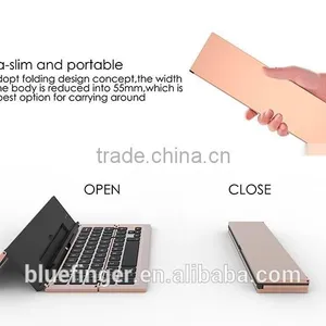 Dongguan Manufacturer Durable Foldable Bluetooth 3.0 Keyboard Aluminum Alloy for IPad,iPhone,smart Phones and Tablets With View thumbnail-3