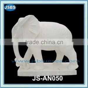 Large Outdoor White Marble Elephant Statue thumbnail-1
