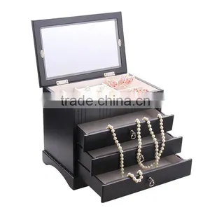 Luxury pu Leather Mdf Lint Inside Handmade Different Grade Accessories Box Saving Wooden Box Jewelry Box thumbnail-1