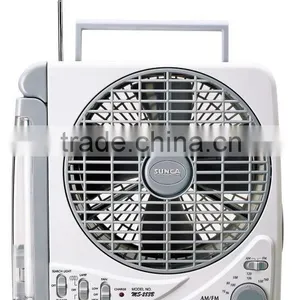 SUNCA AC/DC Rechargeable 8" Fan With Light SF-283B thumbnail-1