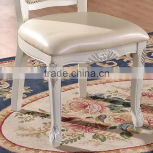 Home Furniture Classical Carving Vintage Chair Leather Dining Chair thumbnail-5