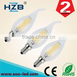 New 2015 E14 LED Lamp Filament Glass Housing Blub 220V 2W 4W Light Brightness 360 Degree Retro Candle Chandelier Lampade thumbnail-3