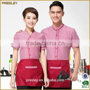 Restaurant Hotel Unisex Waiter Waitress Uniform Breathable Fabric Bar Staff Work Uniform For Housekeeper thumbnail-3