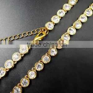 2016 Hip Hop Clear Heavy Plated Gold Diamond Ball Necklace thumbnail-1