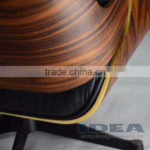 Replica Charles Lounge Chair Palisander Shell Black Leather thumbnail-5