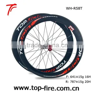 Good-selling 58mm Tubular Chinese Cheap Carbon Bike Wheels WH-R58T for Sale thumbnail-1