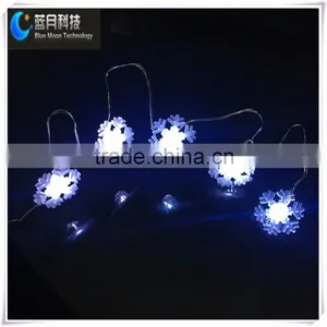 20 White LED Copper String Light With Snowflake Reflector Christmas Lights thumbnail-1