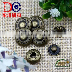 Fashion Antique Brass Plating Metal Button Four Parts Snap Button for Coat thumbnail-2