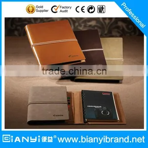 2016 Promotional Gift Soft pu Cover Leather Business Notebook With Elastic Band Journal Agenda Planner Diary thumbnail-1