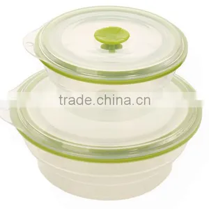 Set of 2 and Airtight Silicone Bowl With Lid,FDA&LFGB Silicone Bowl,tasteless Silicone Bowl thumbnail-1