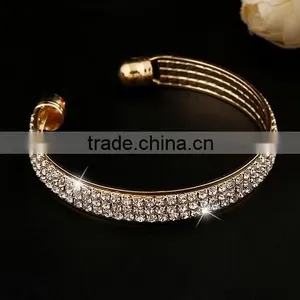 Fashion Women Girl Crystal Rhinestone Charm Bracelet Open Cuff Bangle thumbnail-3