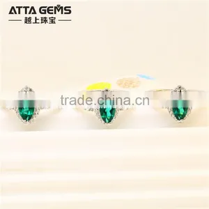 Created Marquise Shape Emerald 925 Silver Ring Price thumbnail-1