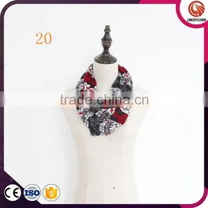 Wholesale Deer Print Infinity Scarf Fleece Snood Custom Scarf Soft Polar Plush Aztec Loop Scarf thumbnail-4