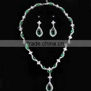 Top Design CZ Jewelry Blue Sapphire Necklace Sets 2015 Wholesale Wedding Bride Jewelry thumbnail-2