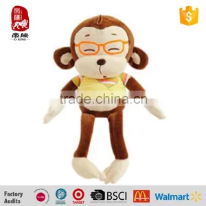 High Quality Long Legs Monkey Stuffed Plush Toy With Glasses thumbnail-1