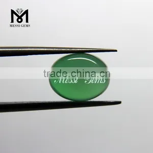 Cabochon Loose Gemstone Green Oval Agate thumbnail-1