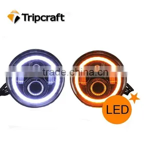 Professional 7" 50w Round Flood/Spot Led Work Driving Light With Angle Eye thumbnail-1