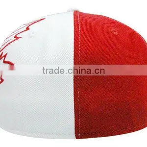 Two-tone Canada Maple Leaf Flat Brim Cotton Custom Flexfit Baseball Caps thumbnail-3