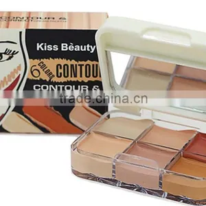 KISS BEAUTY Makeup 6 Color Contour & Correct Cream Concealer Palette Base Maquiagem Mineral Makeup Contour Palette thumbnail-1